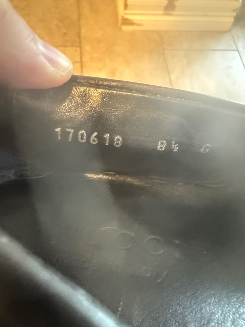 Gucci Black Embossed GG Leather Penny Loafers - Picture 3 of 10